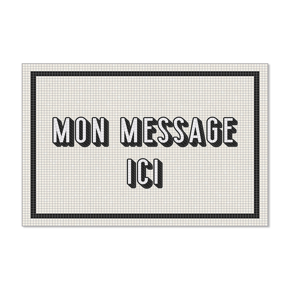 Tapis vinyle personnalisé Retro Blanc