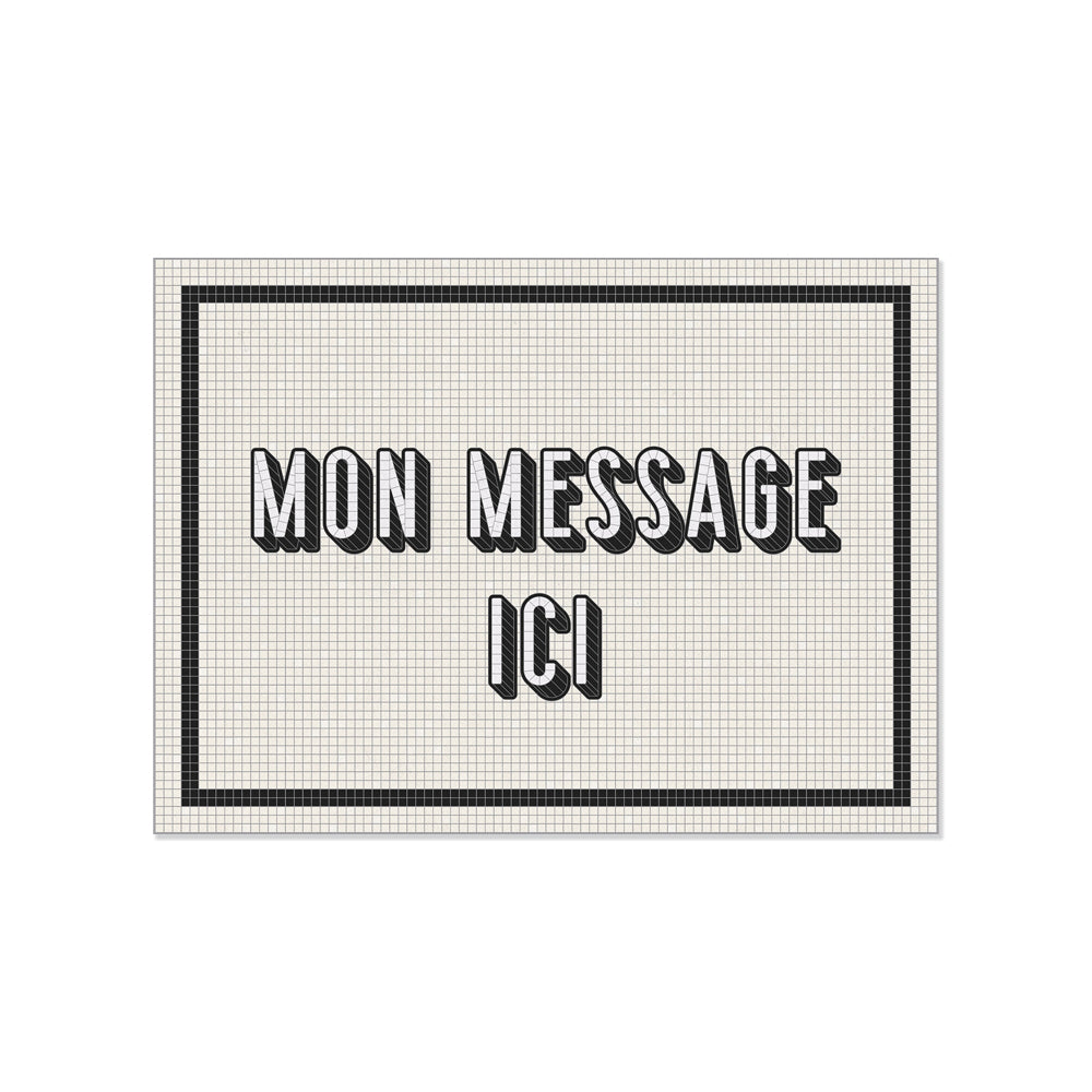 Personalized vinyl placemat Retro White