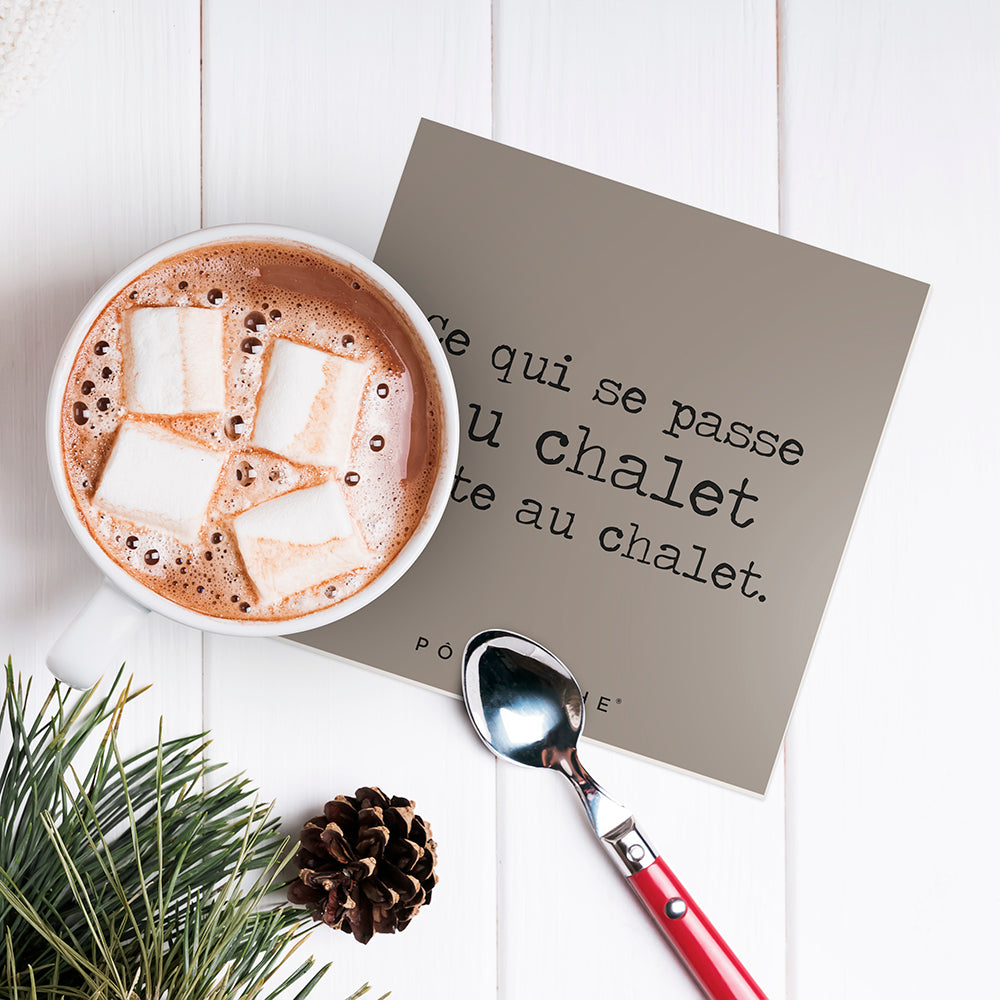 Set of 6 Chalet vinyl coasters