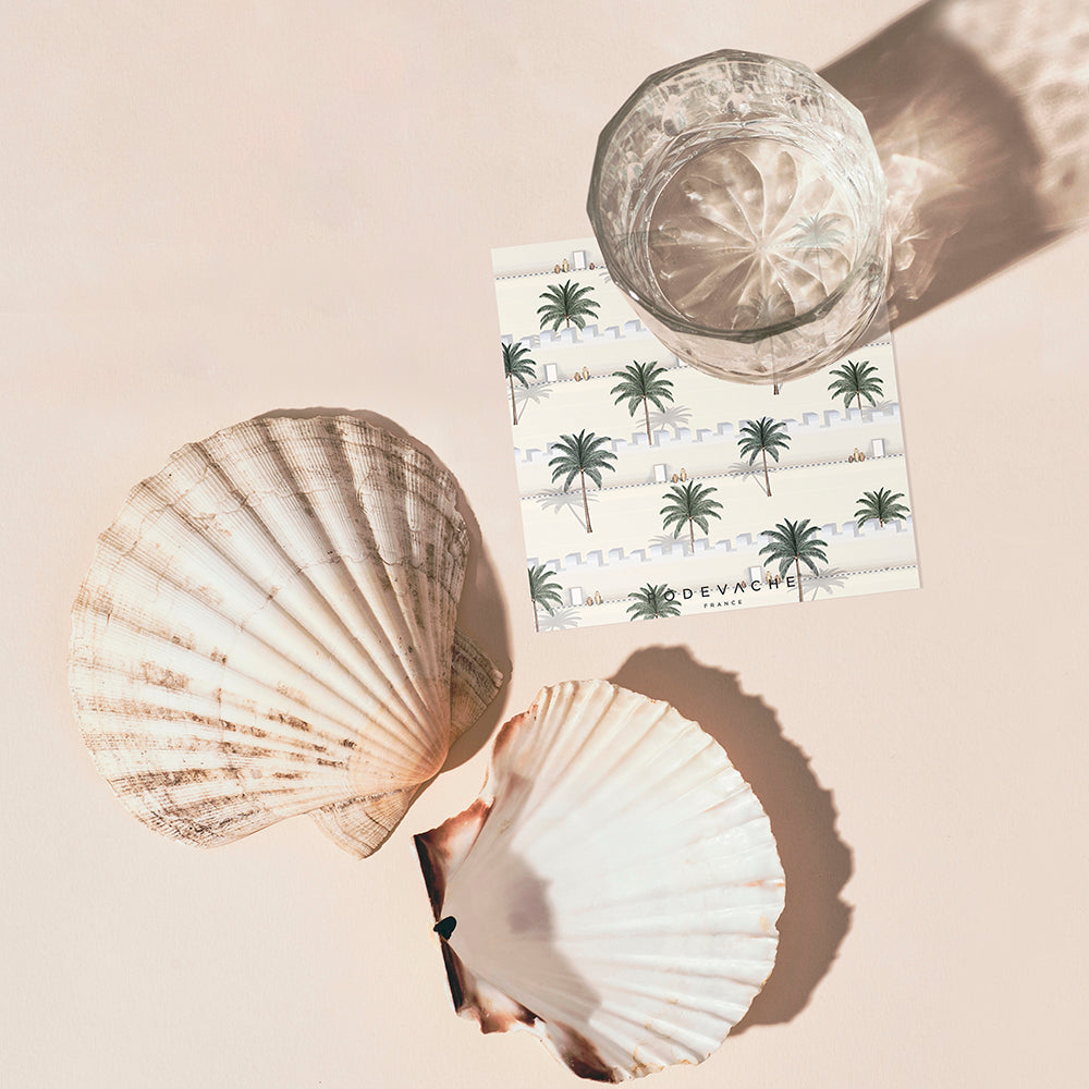 Set of 6 Palmas vinyl coasters