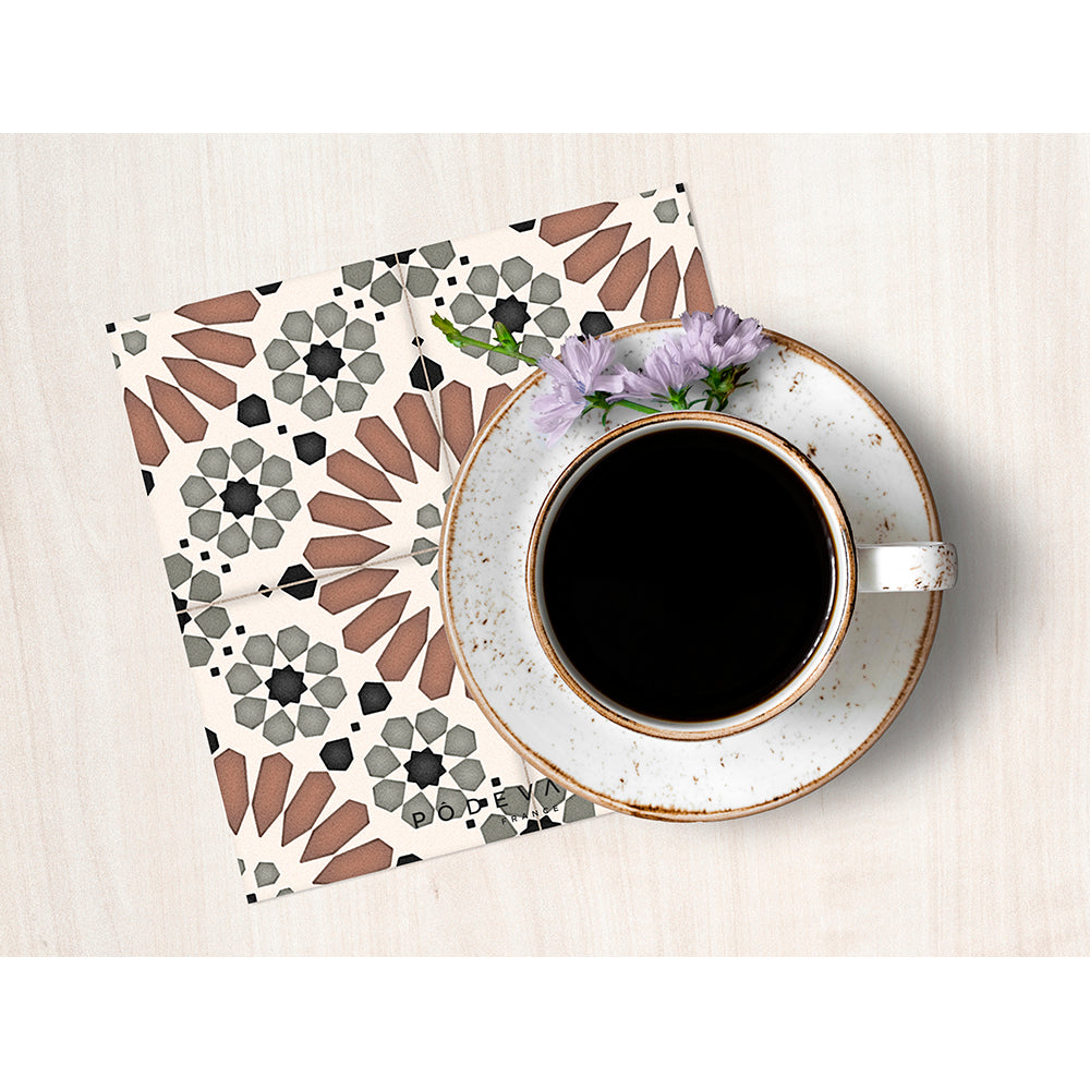 Set of 6 Ola vinyl coasters