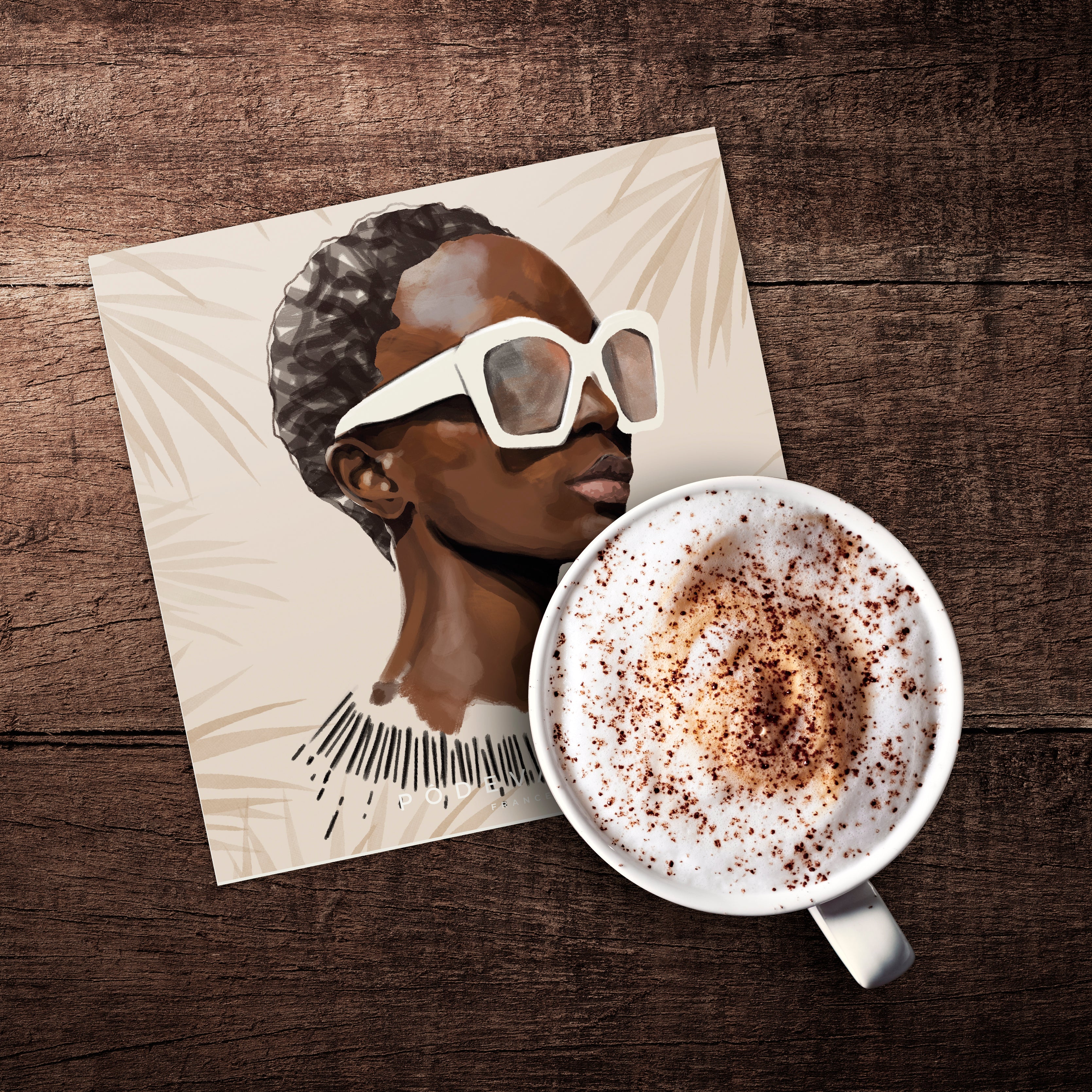 Set of 6 Zatta vinyl coasters