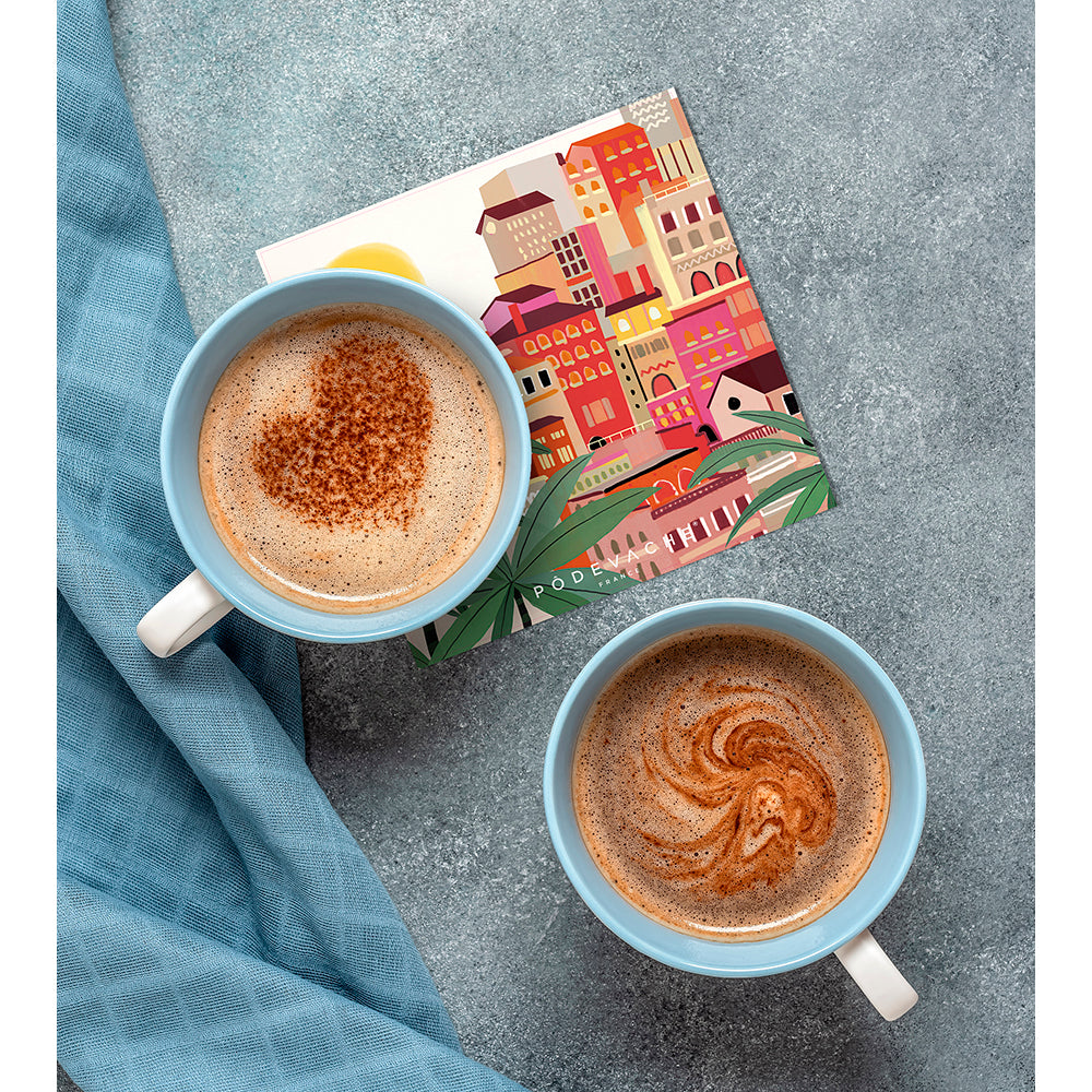 Set of 6 Calda vinyl coasters