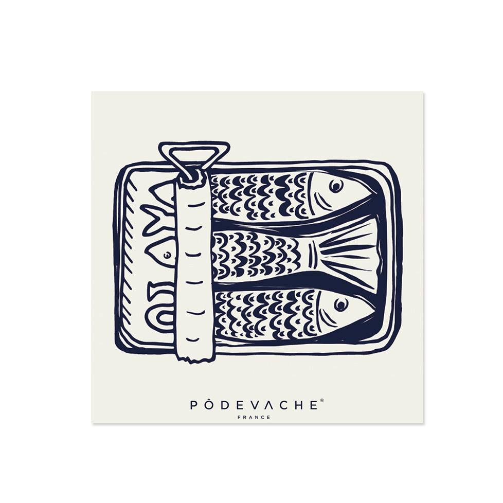 Lot de 6 dessous de verre vinyle Sardina