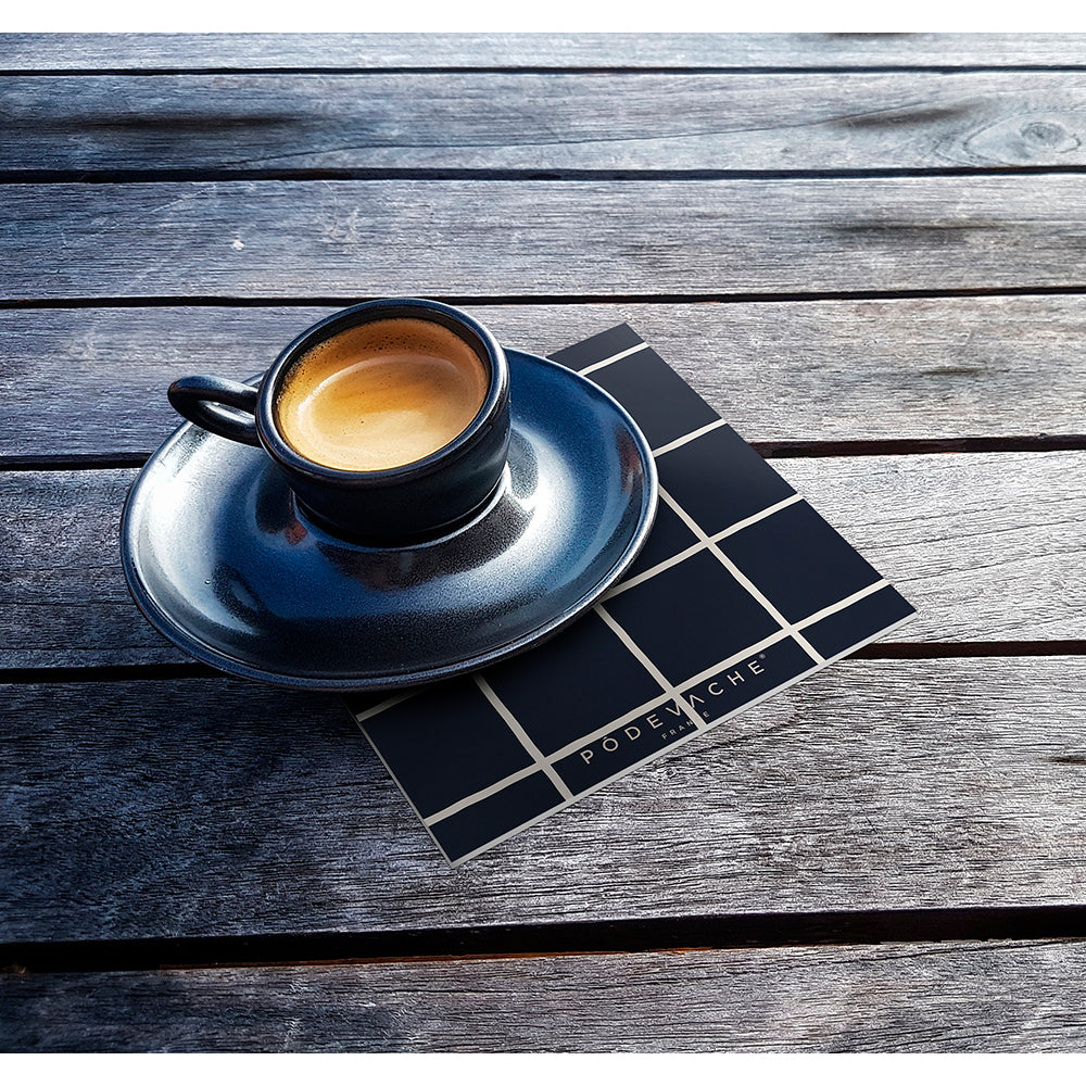 Set of 6 Labrea Blue vinyl coasters