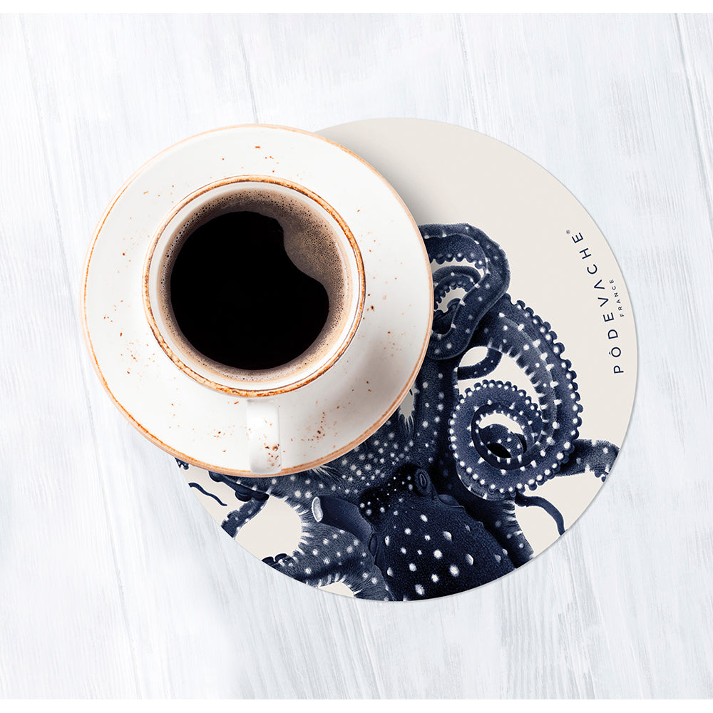 Set of 6 Polpo vinyl coasters