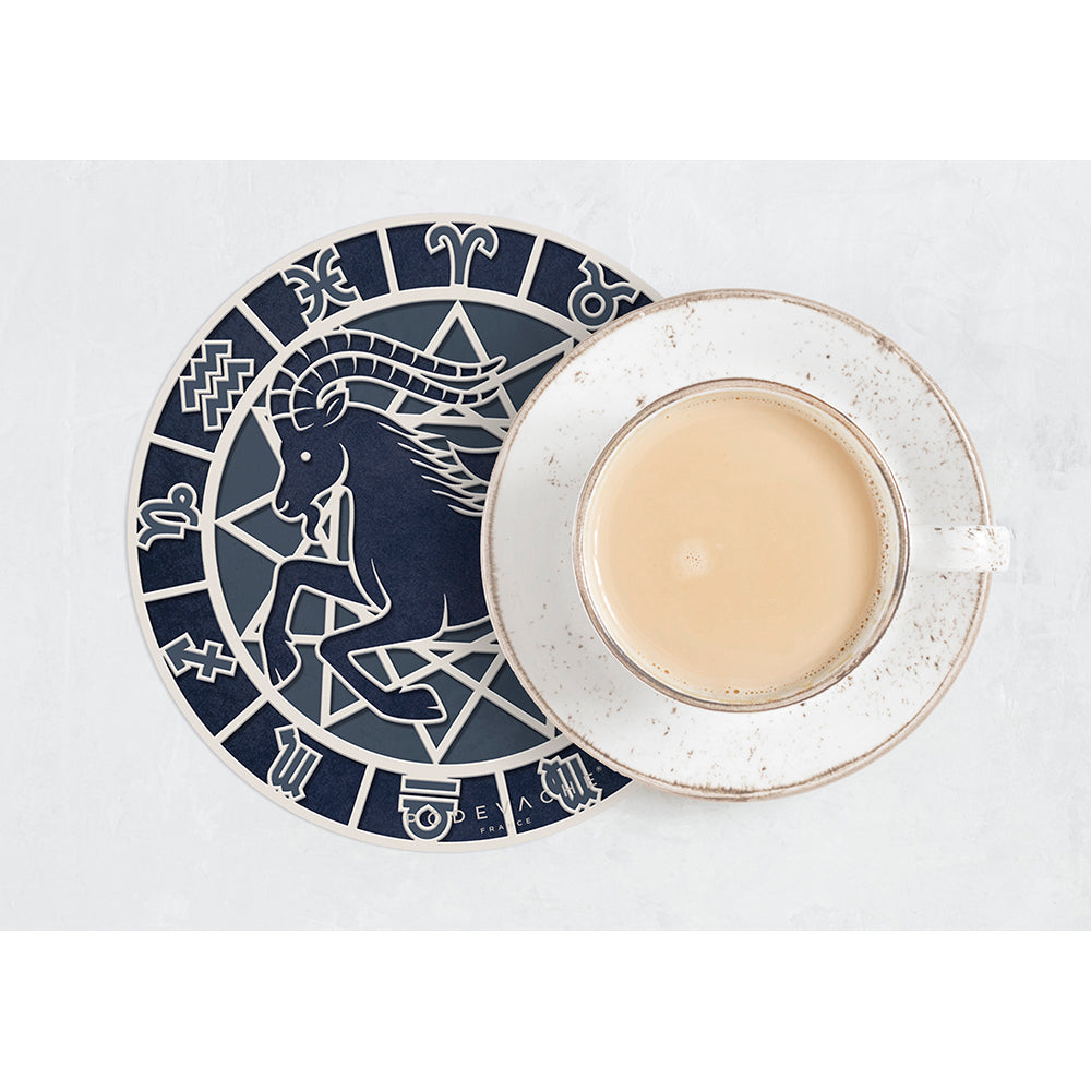 Lot de 6 dessous de verre vinyle Capricorne