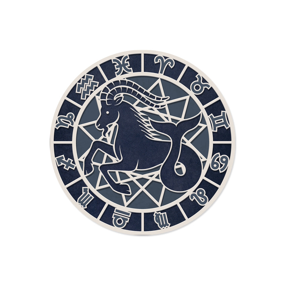 Lot de 6 dessous de verre vinyle Capricorne