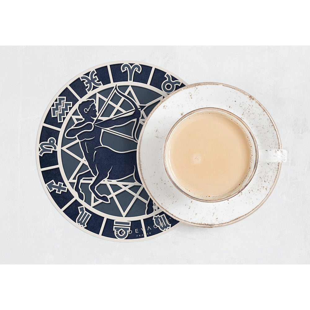 Lot de 6 dessous de verre vinyle Sagittaire