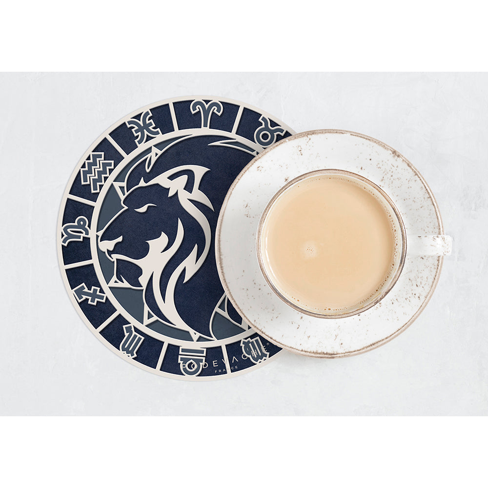 Lot de 6 dessous de verre vinyle Lion