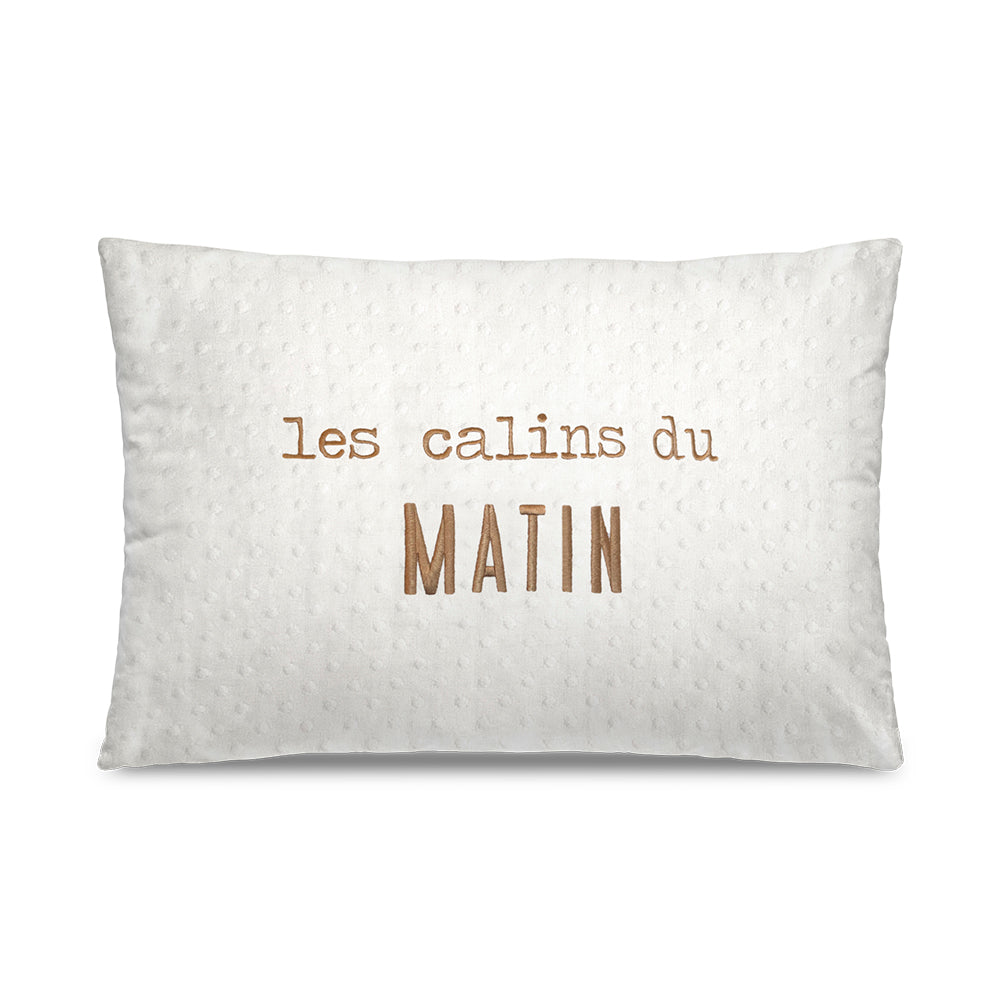 Cuddles embroidered cushion