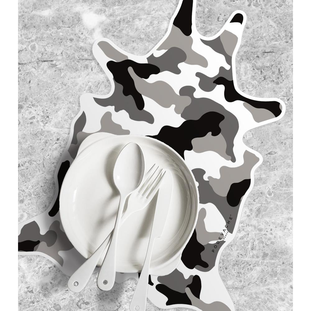 Black & White Camou vinyl placemat - Kids