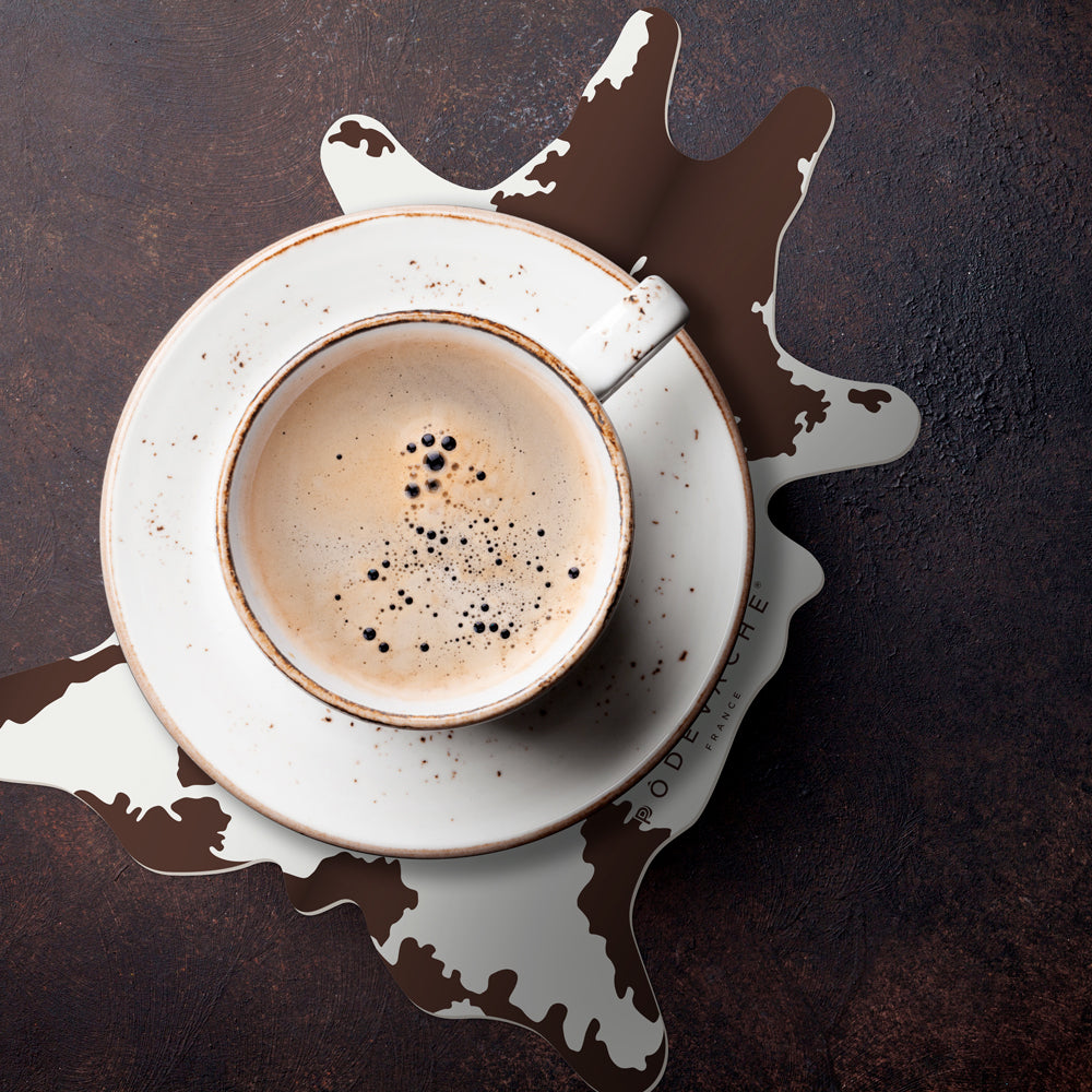 Lot de 6 dessous de verre vinyle Peau de vache