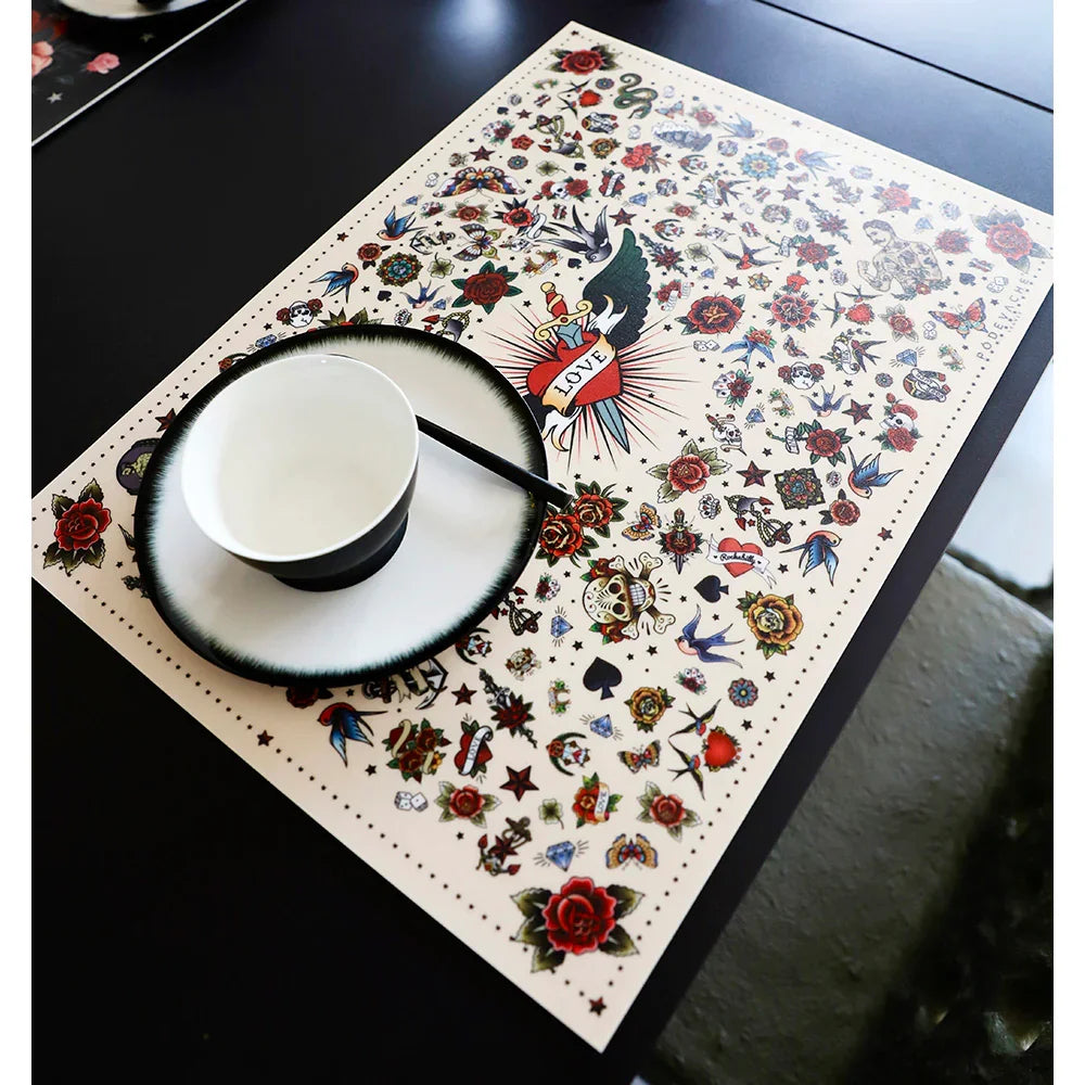 Tattoo vinyl placemat