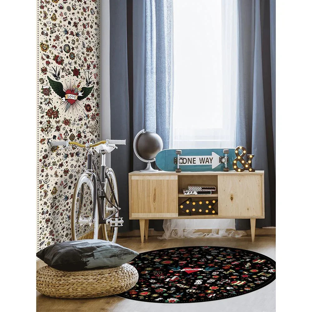 Tapis vinyle Tattoo - Rond