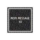 Pack of 6 personalized Mosaïc Black vinyl coasters