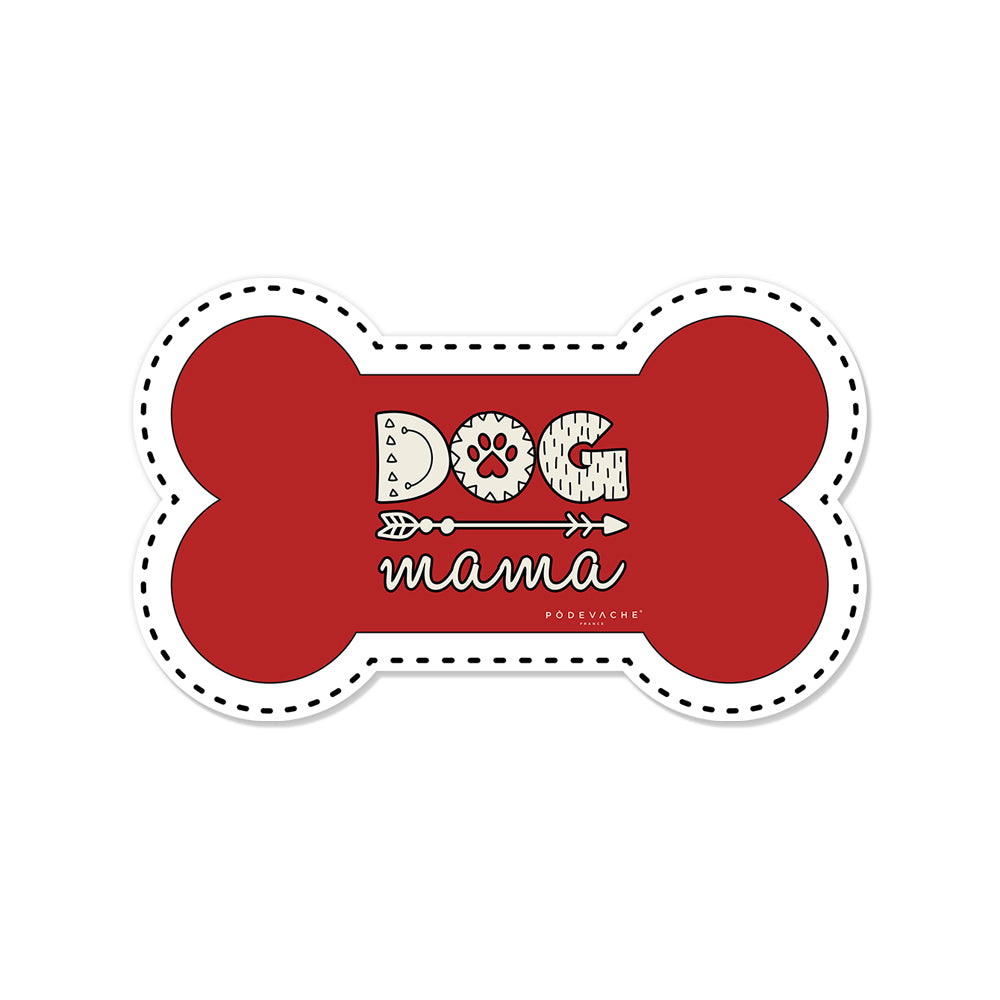 Dog Mama bone-shaped vinyl bowl mat - Dog