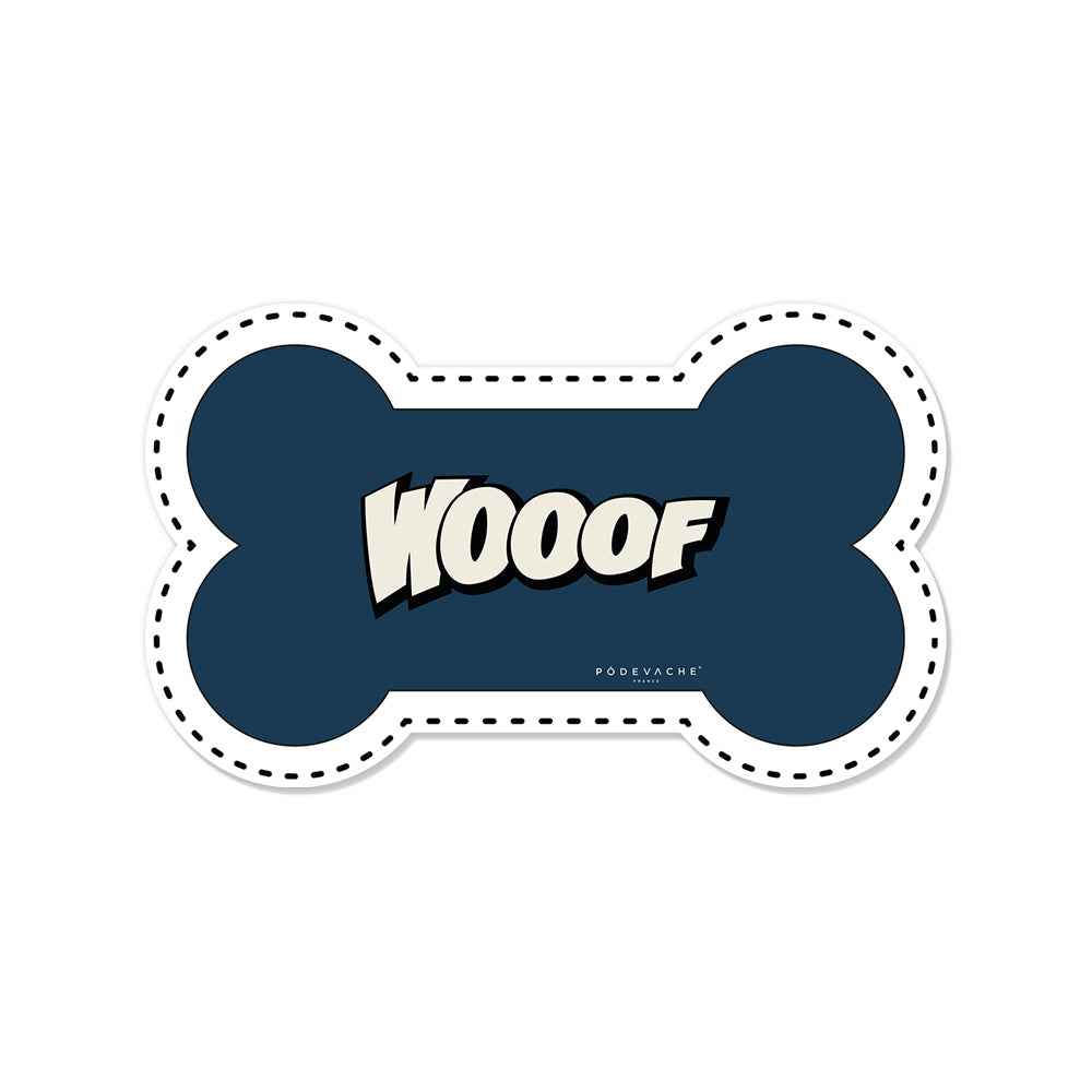 Wooof bone-shaped vinyl bowl mat - Dog