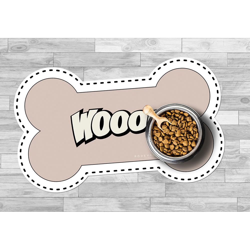 Wooof bone-shaped vinyl bowl mat - Dog