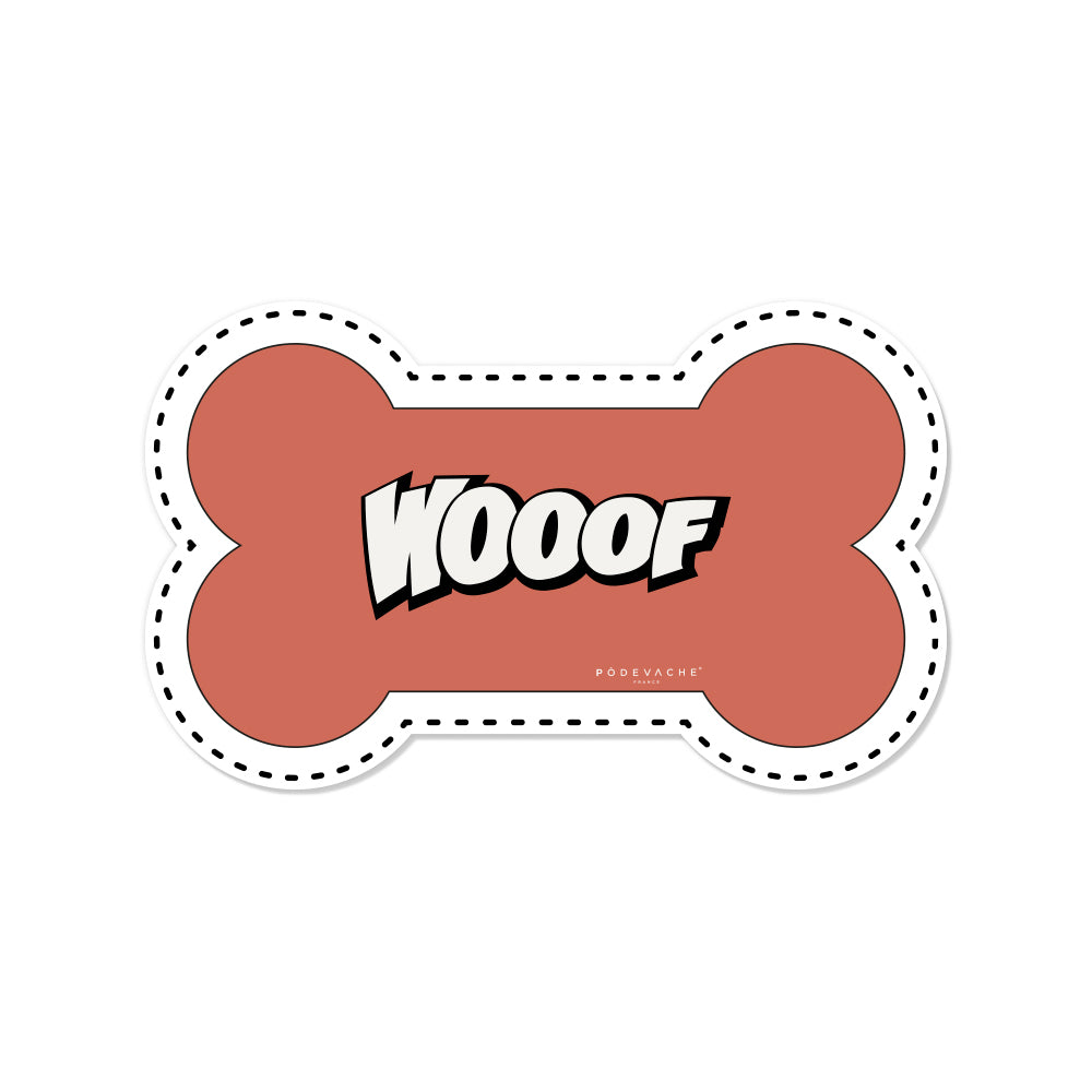 Wooof bone-shaped vinyl bowl mat - Dog