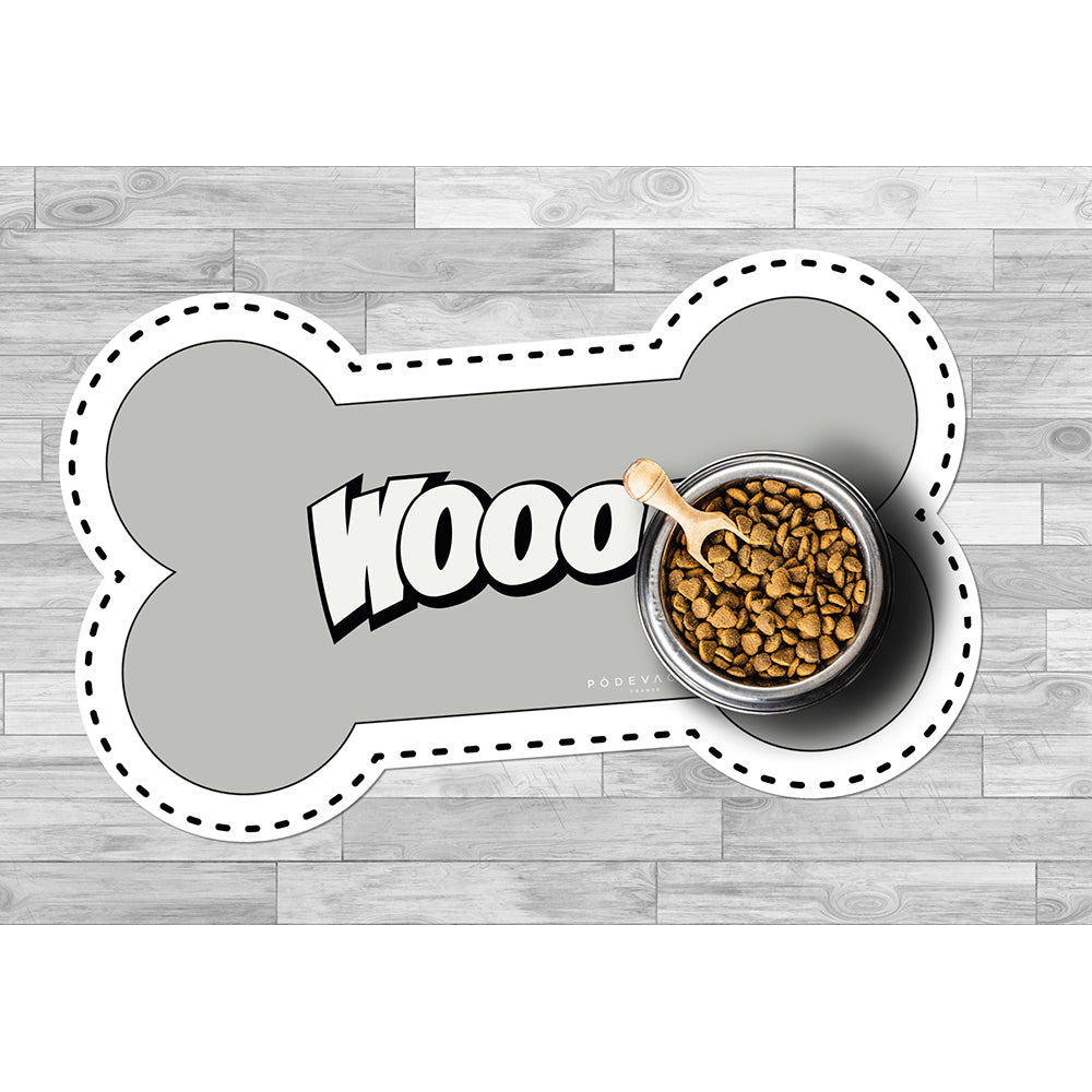 Wooof bone-shaped vinyl bowl mat - Dog