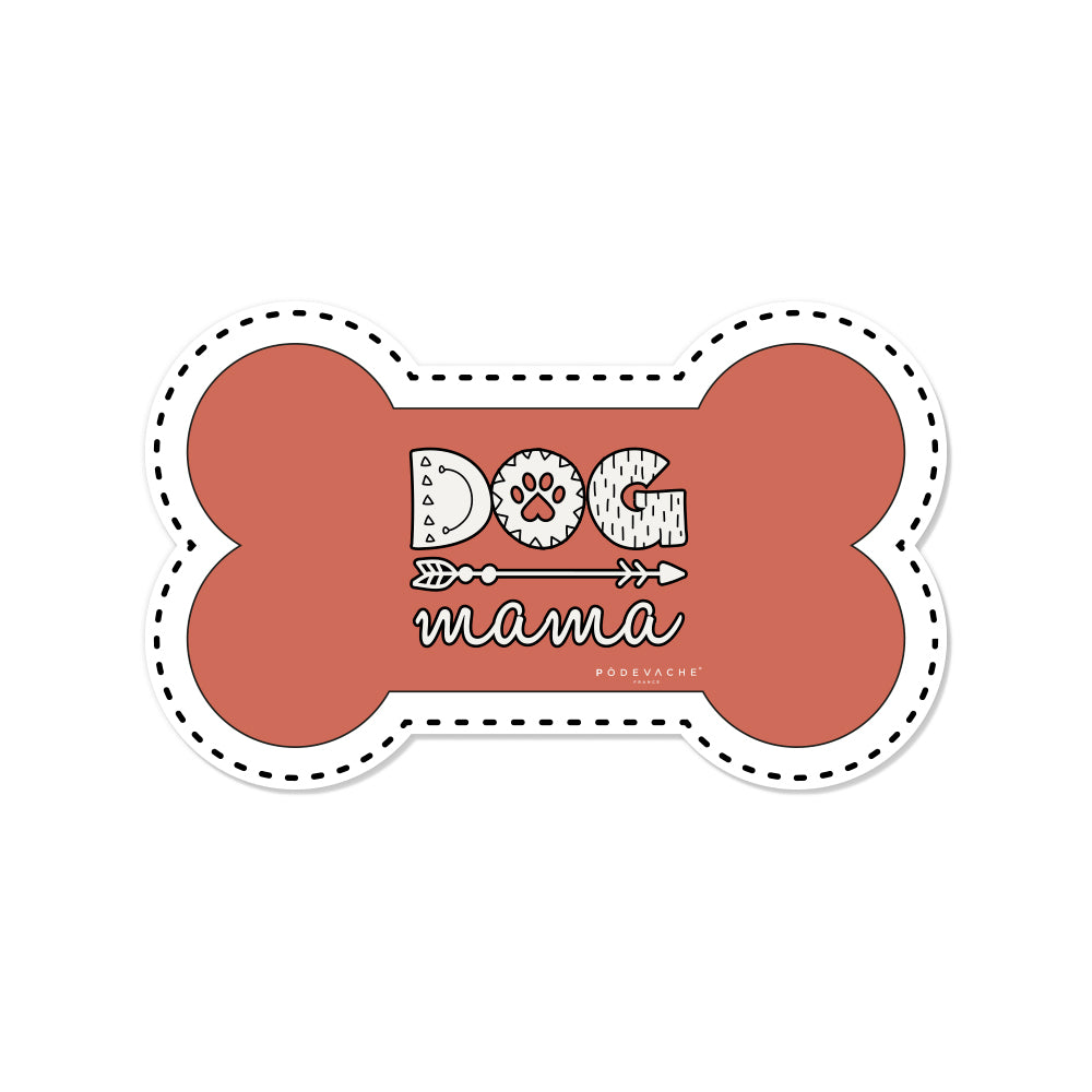 Dog Mama bone-shaped vinyl bowl mat - Dog