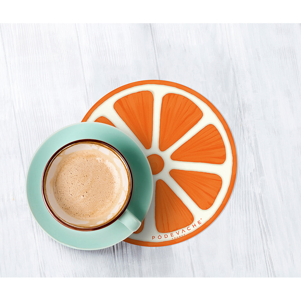 Set of 6 Limone vinyl coasters