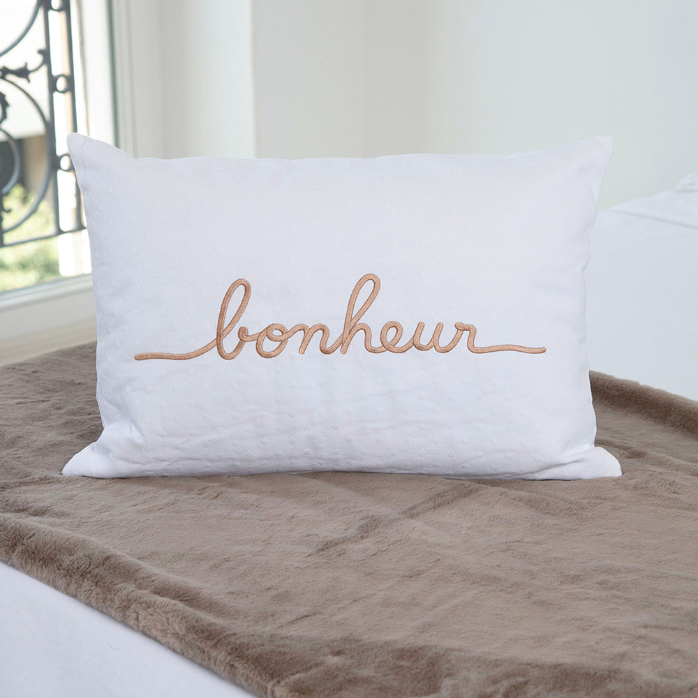 Bonheur embroidered cushion