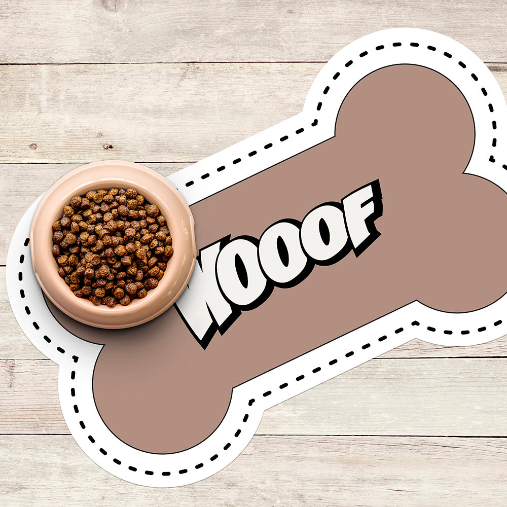 Wooof bone-shaped vinyl bowl mat - Dog