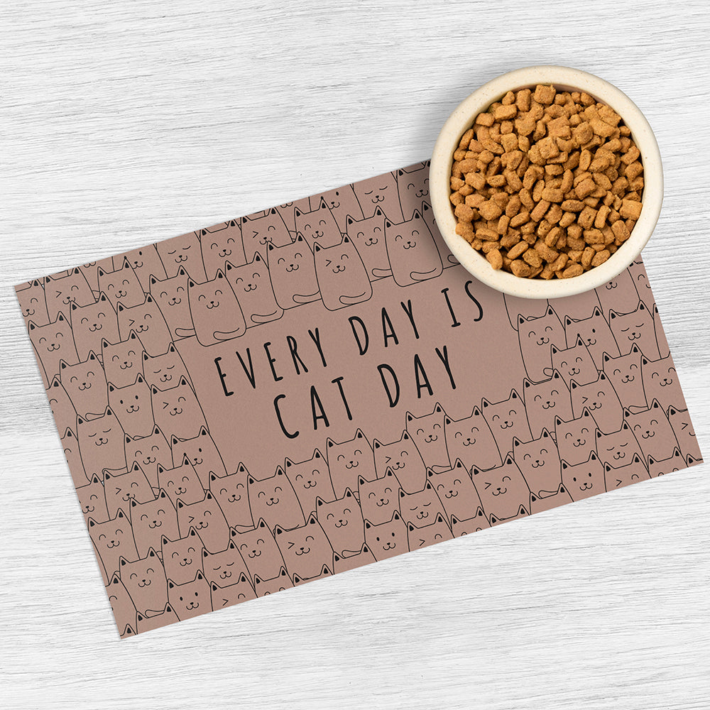 Cat Day vinyl bowl mat