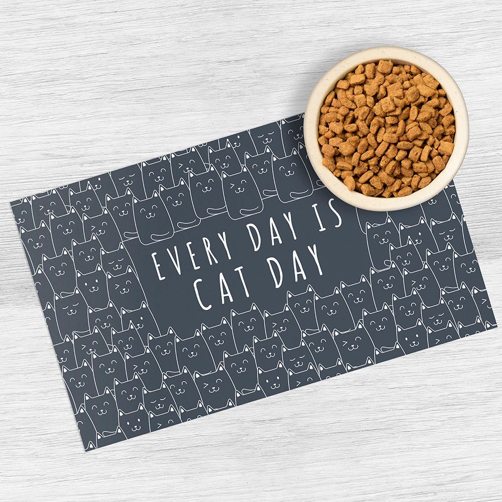 Cat Day vinyl bowl mat