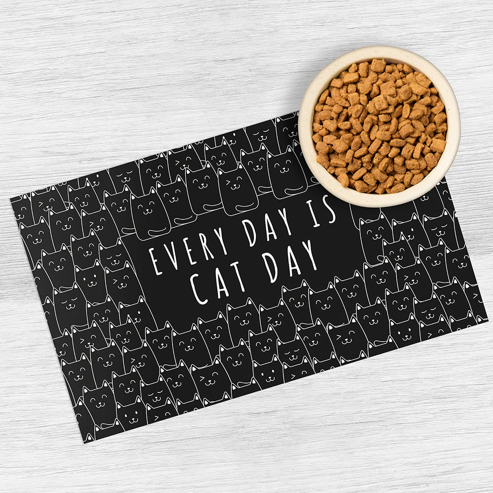 Cat Day vinyl bowl mat