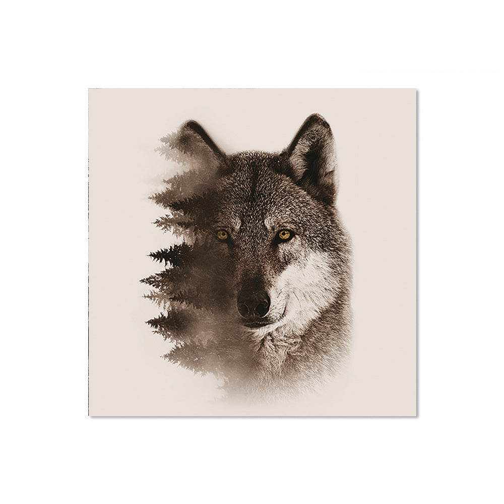 Set of 6 Wolf vinyl coasters