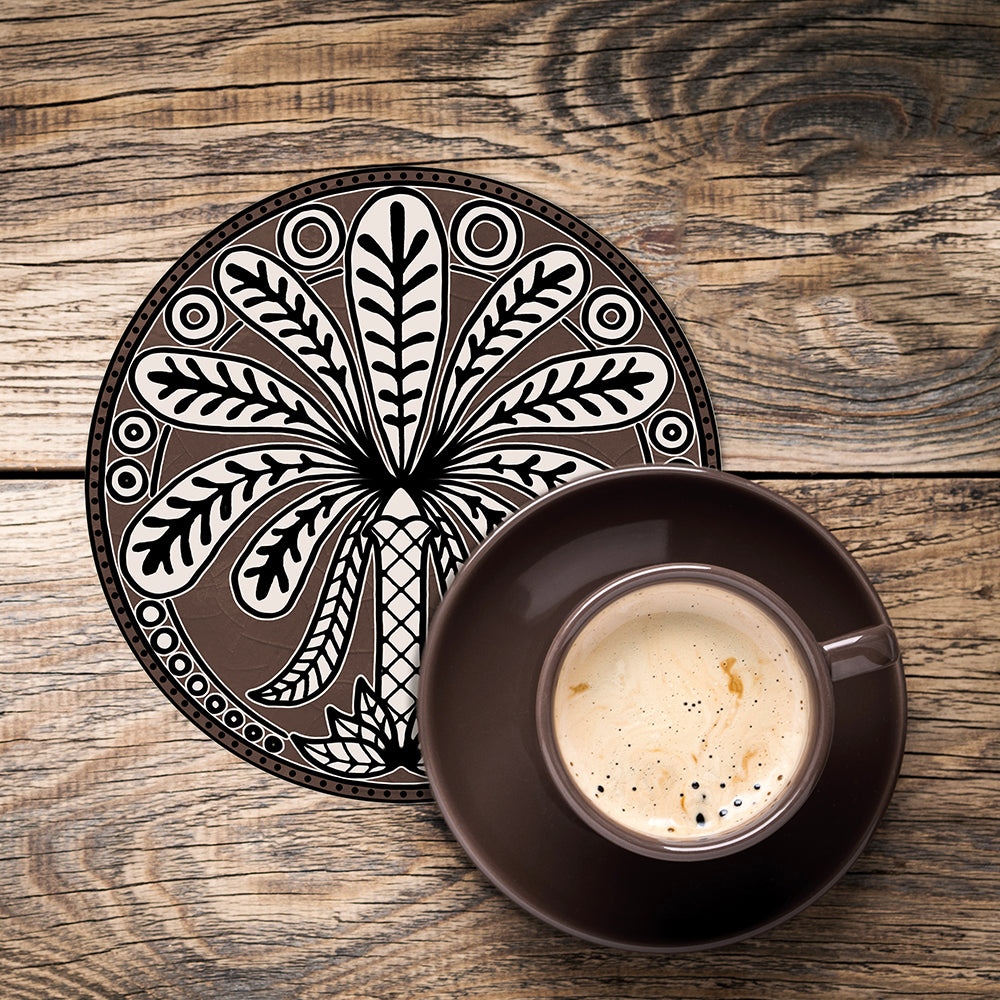 Set of 6 Ambory vinyl coasters