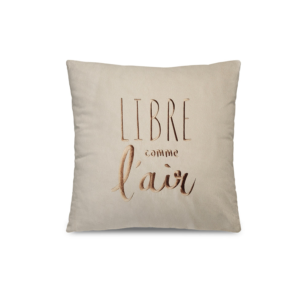 Libre embroidered cushion