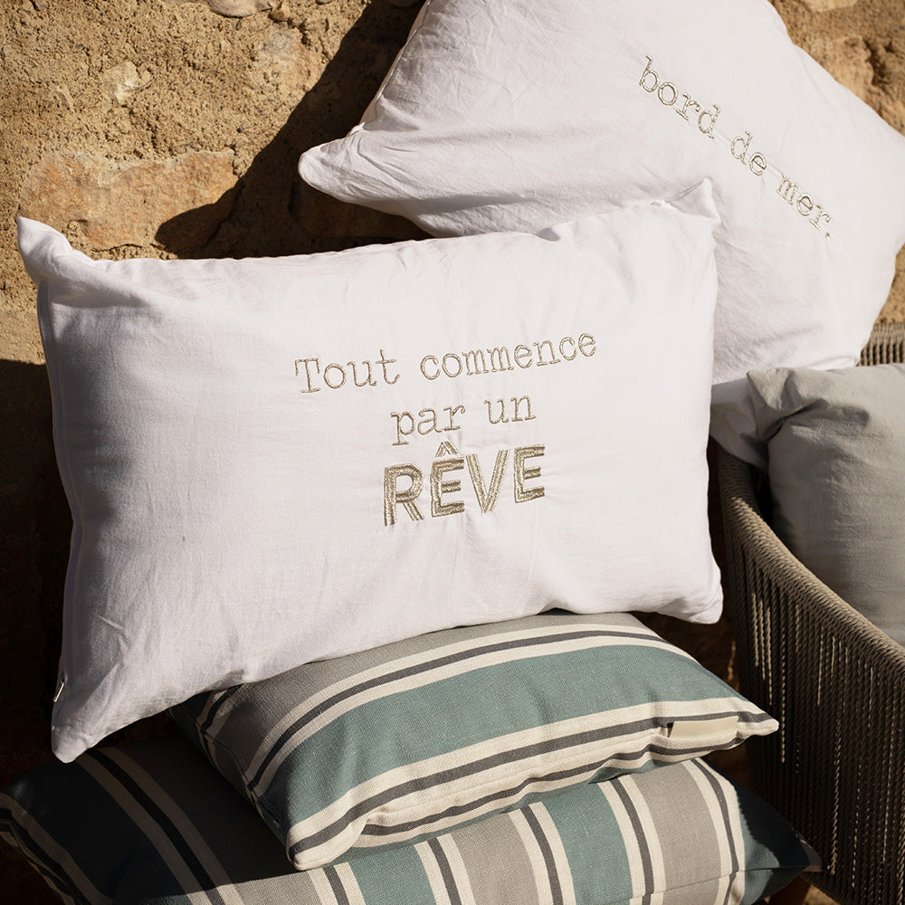 Rêverie embroidered cushion