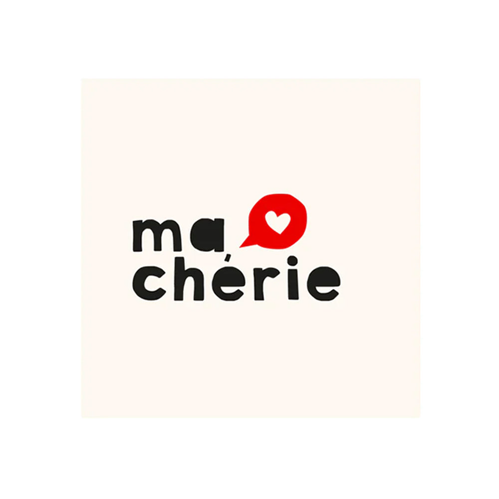 Set of 6 Ma Chérie vinyl coasters