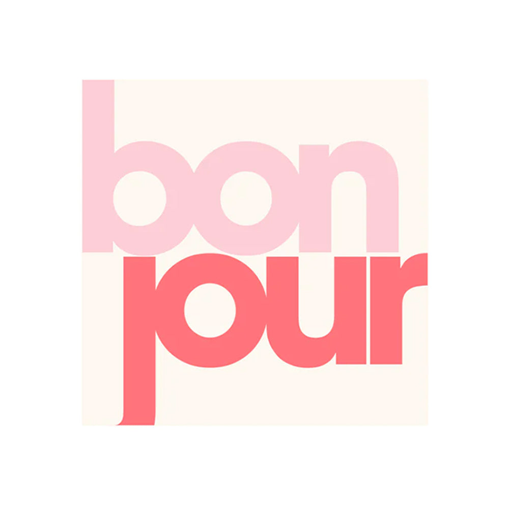 Set of 6 Bonjour vinyl coasters