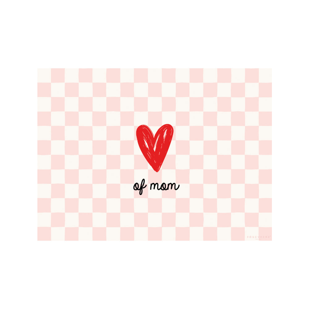 Coeur de Maman vinyl placemat