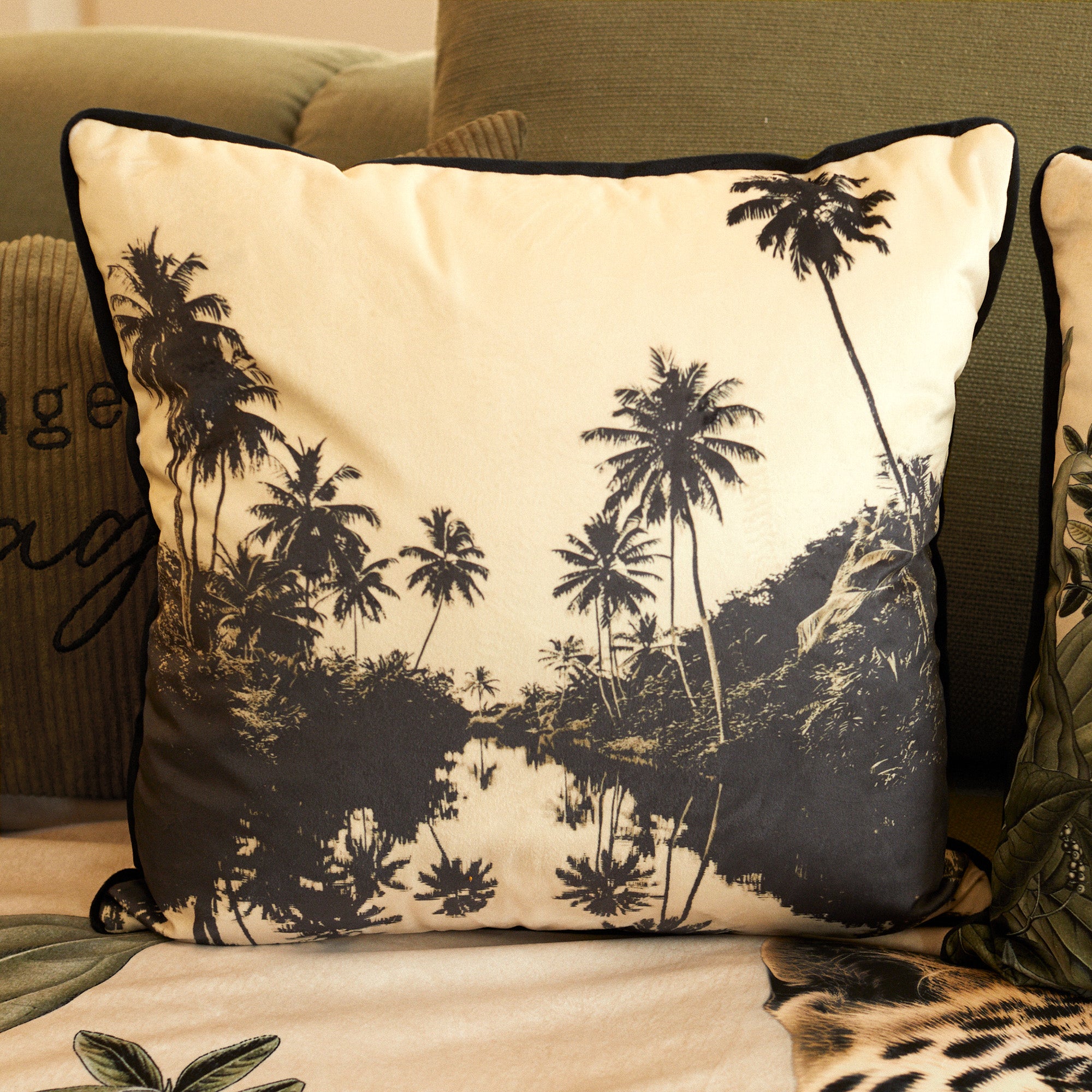 Equator velvet cushion