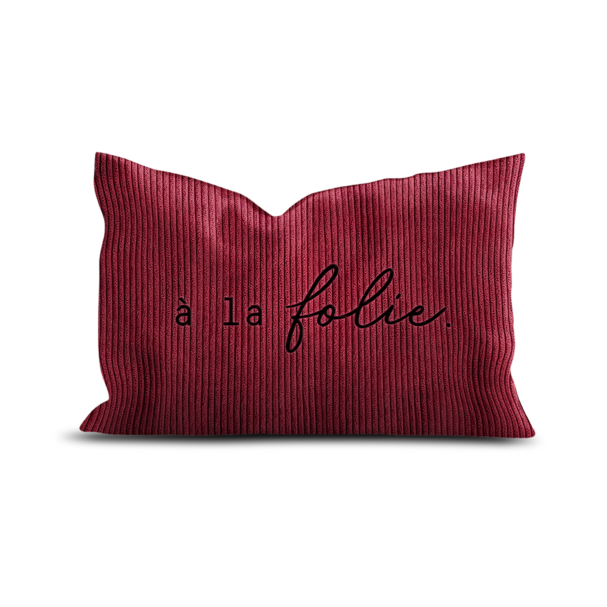 À la folie embroidered velvet cushion