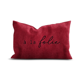 À la folie embroidered velvet cushion