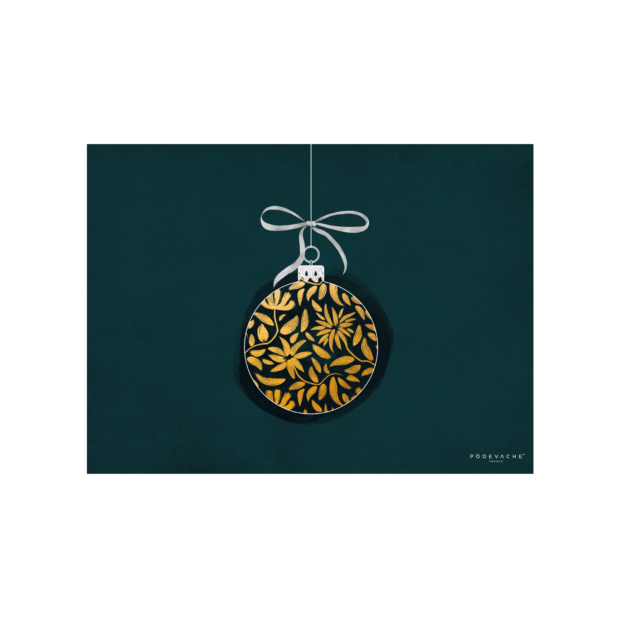 Golden Bauble vinyl placemat