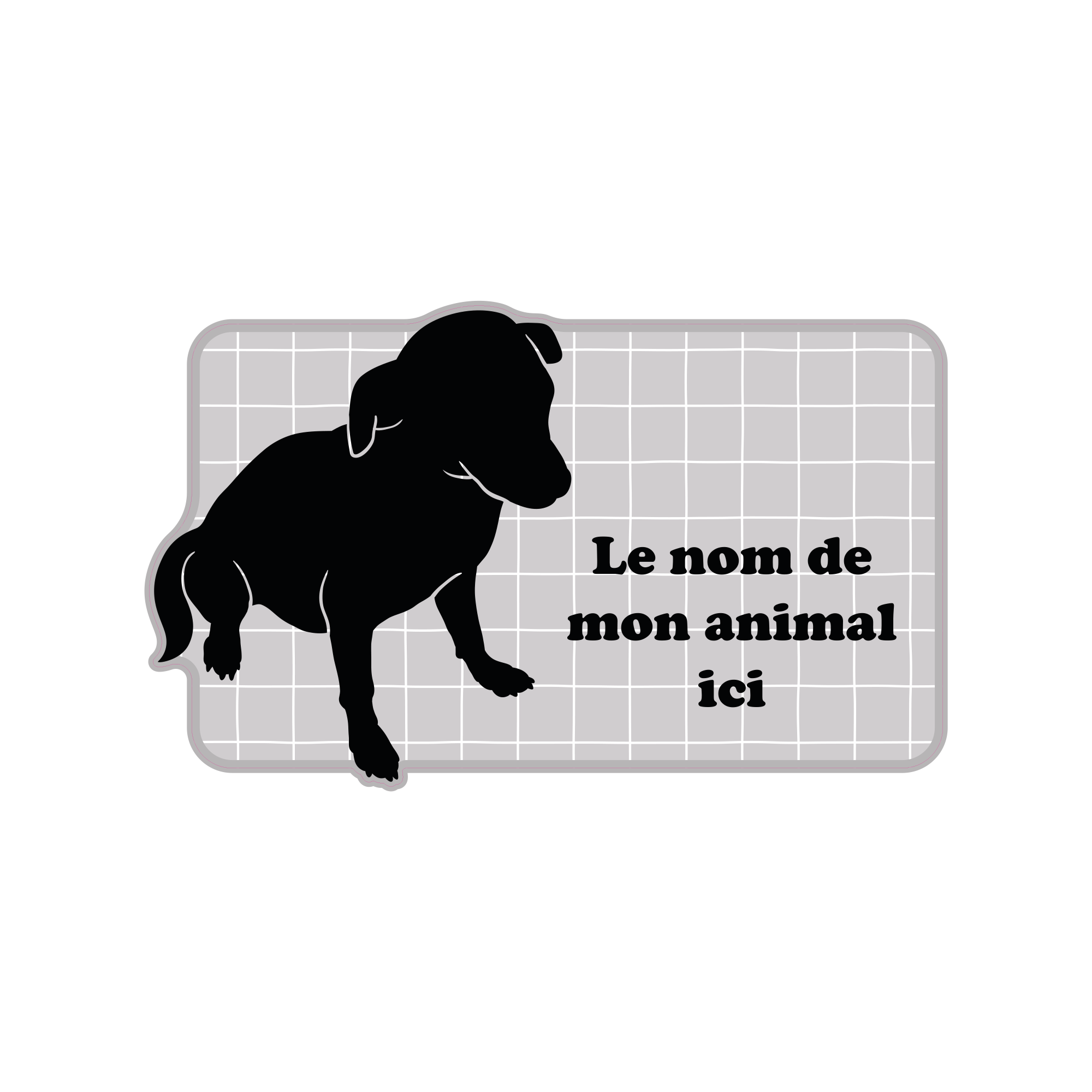 Tapis gamelle vinyle personnalisable Oh My Dog - Gris