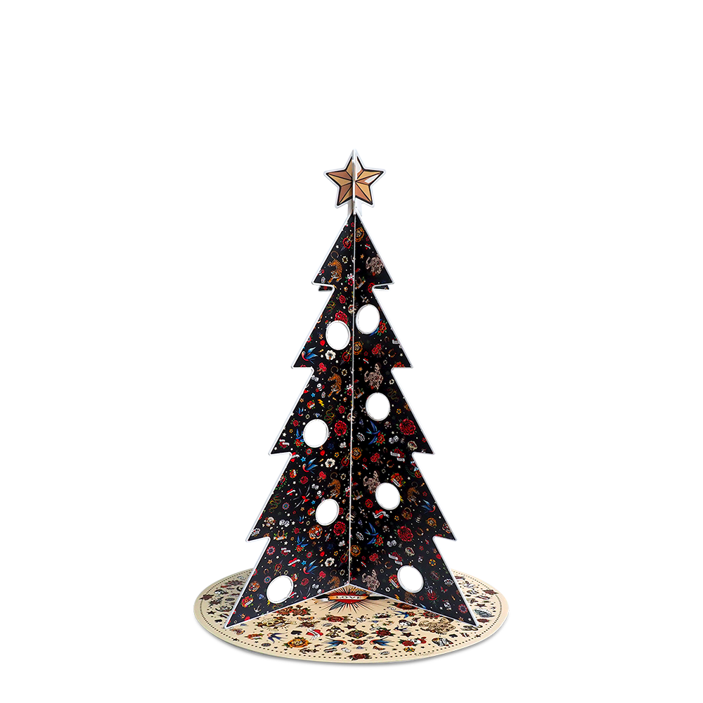 Christmas tree PVC Tattoo Black L