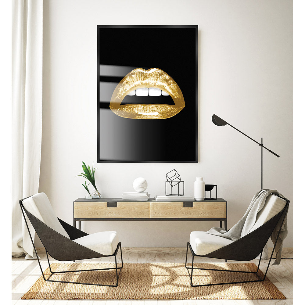 Gold Lips painting