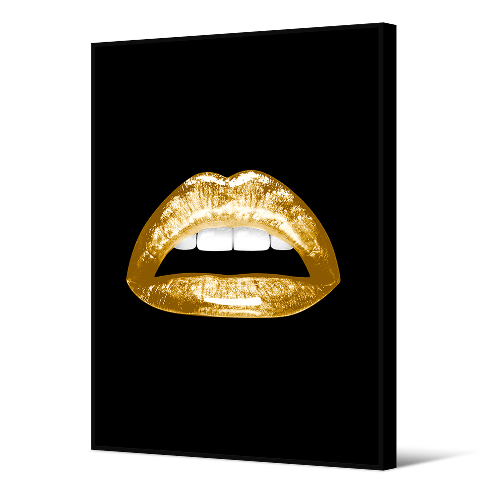 Gold Lips painting