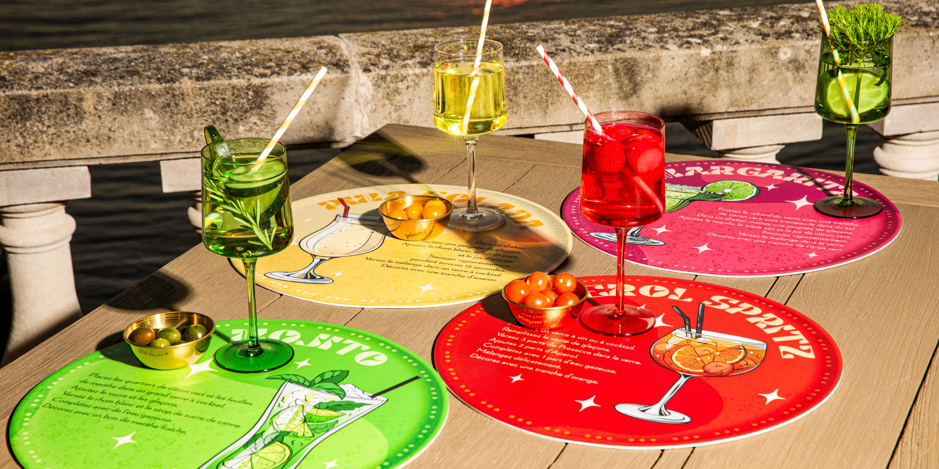 Sets de table vinyle - Cocktails