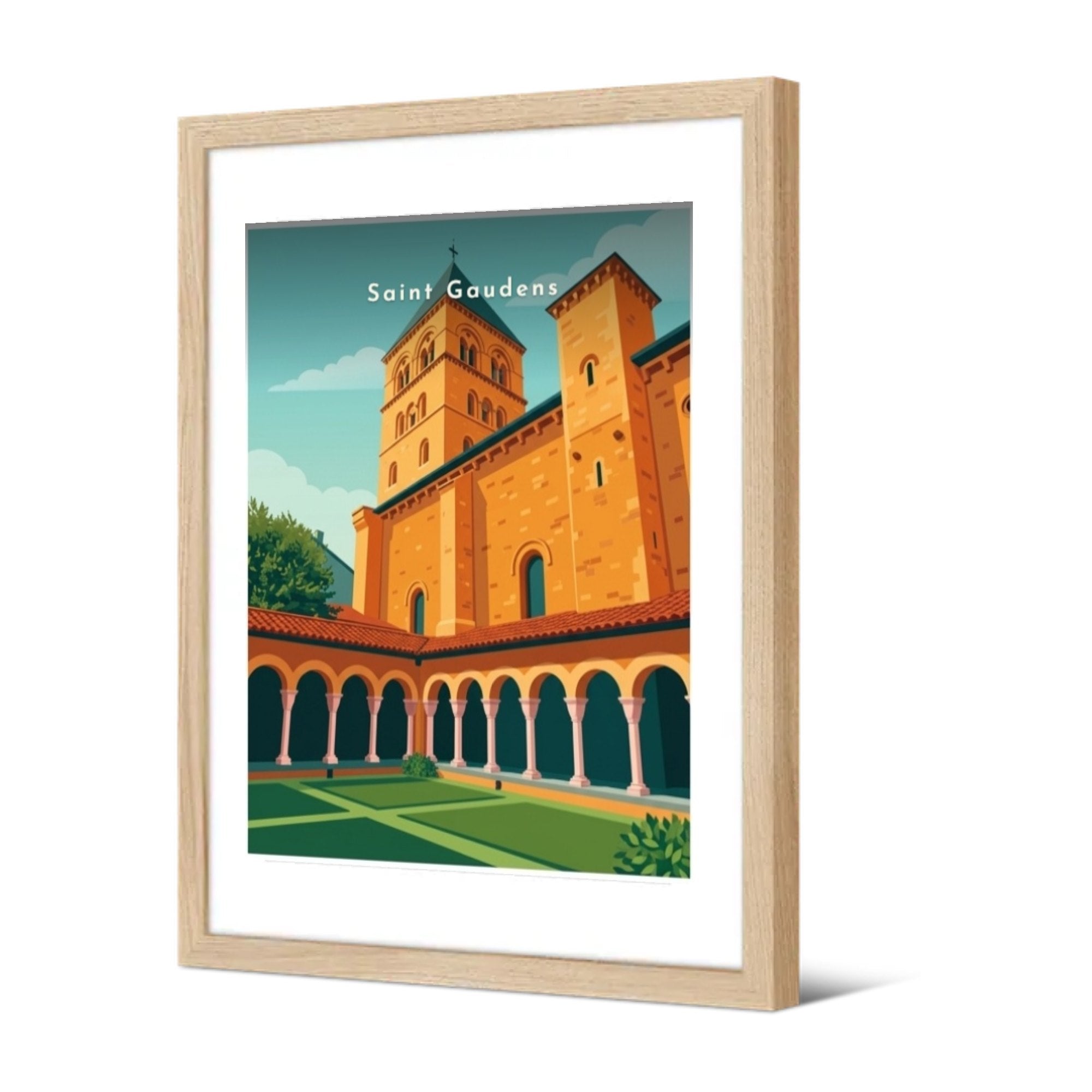 Cloître de la collégiale — Pôdevache, encadrée, vue de trois quarts