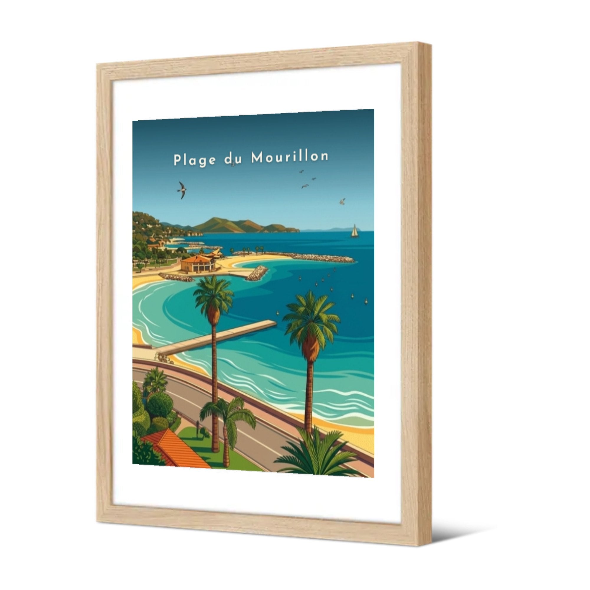 Plage du Mourillon — Pôdevache, encadrée, vue de trois quarts